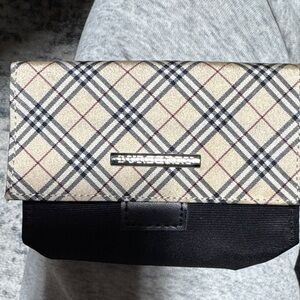 Burberry Beige Plaid and Black Cosmetic Pouch with mirror